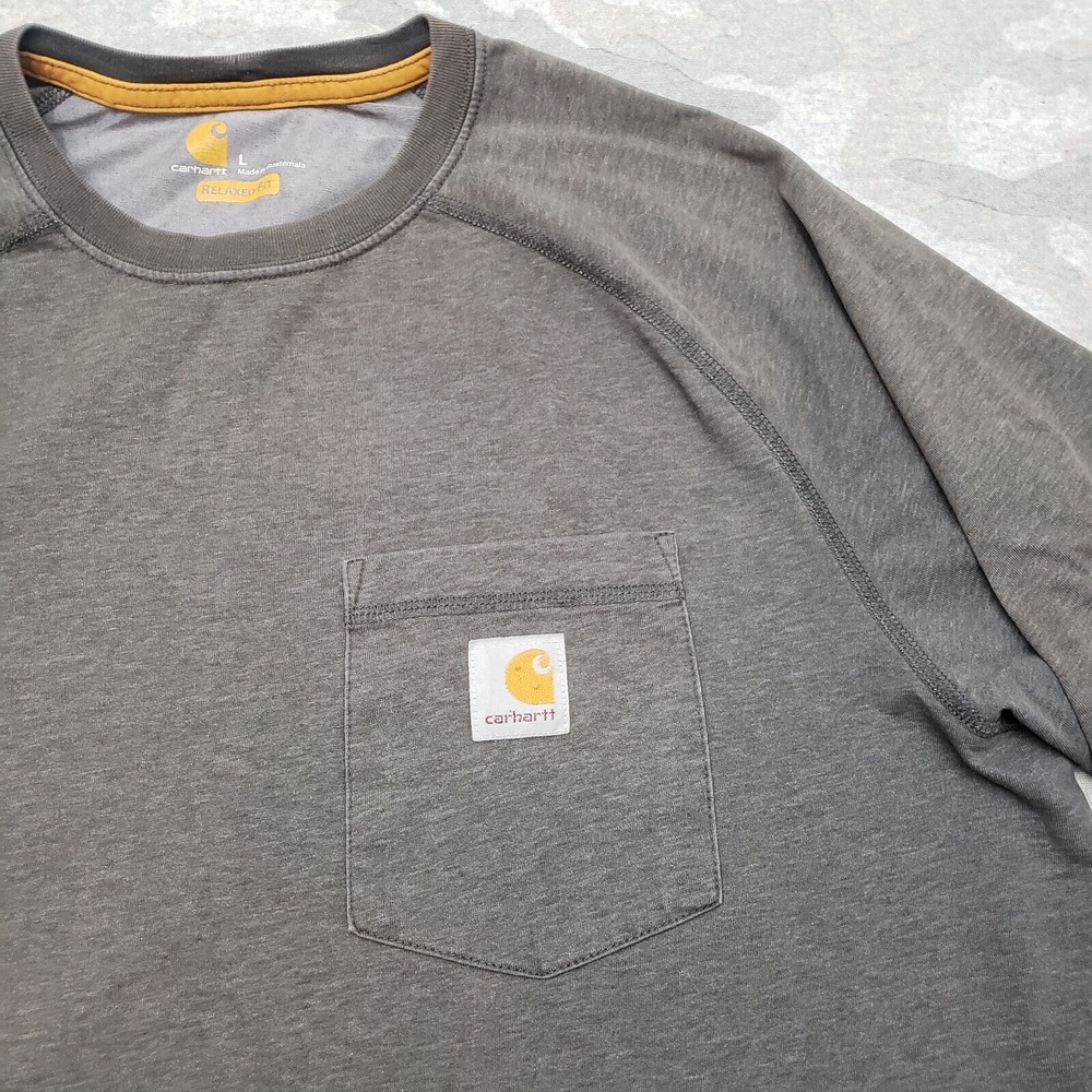 Carhartt Shirt Mens Large Gray Short Sleeve Relaxed Fit Pockets Workwear - Picture 4 of 11